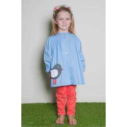 Blouse fille Little birdy - Bleu ciel