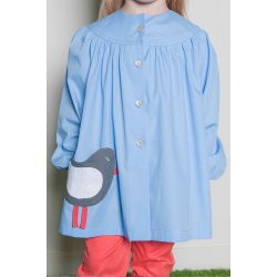 Blouse fille Little birdy - Bleu ciel