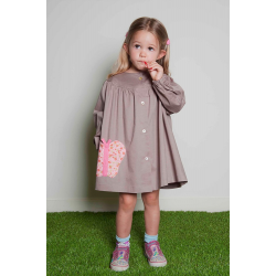 Blouse fille Petit papillon - Taupe