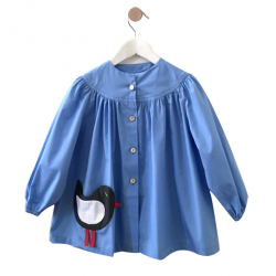 Blouse fille Little birdy - Bleu ciel