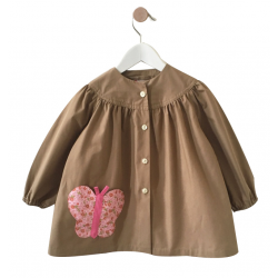 Blouse fille Petit papillon - Taupe