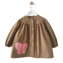 Blouse fille Petit papillon - Taupe