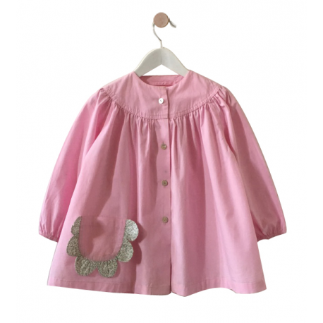 Blouse fille Petite fleur - Rose dragée