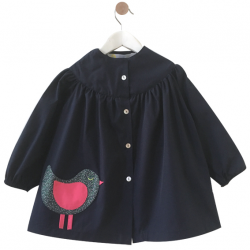 Blouse fille Little Birdy - Bleu Marine 