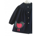 Blouse fille Little Birdy - Bleu Marine 