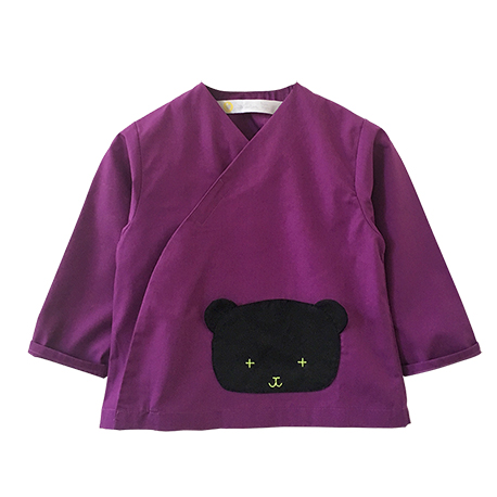 Tablier ecole mixte Mister Ours - Violet 