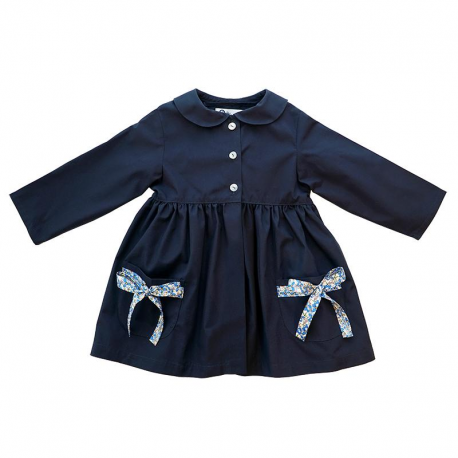 Tablier ecole Petite section fille Petite Princesse - Bleu Marine