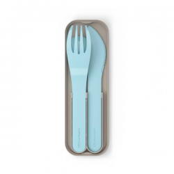 Petite-section-Mon Bento-Set de couverts biodégradables pour enfant-Bleu Iceberg