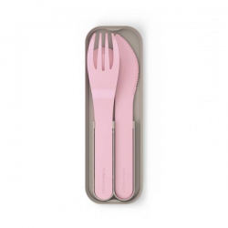 Petite section-Mon Bento-Set de couverts biodégradables pour enfant-Rose Litchi