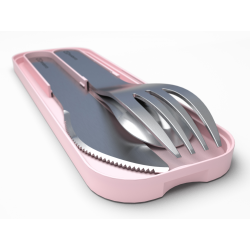 Petite section-Mon Bento-Set de couverts inox pour enfant-Rose Litchi