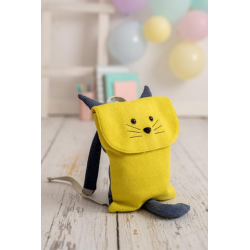 Sac à dos Chat - Jaune