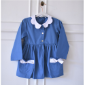 Blouse ecole fille Daisy - Bleu Orage