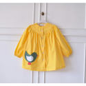 Blouse ecole fille Petit oiseau - Jaune