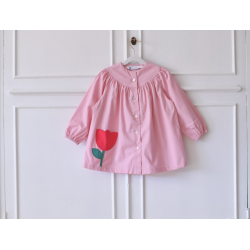 Blouse ecole fille Petite Fleur - Rose Tan