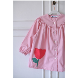 Blouse ecole fille Petite Fleur - Rose Tan