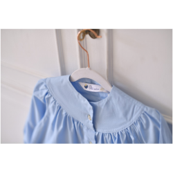 Blouse ecole fille Petite Fleur - Bleu ciel